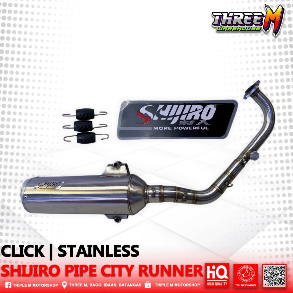 SHIJIRO PIPE CITY RUNNER STAINLESS FOR CLICK/NEW NMAX/MIO | Shopee ...