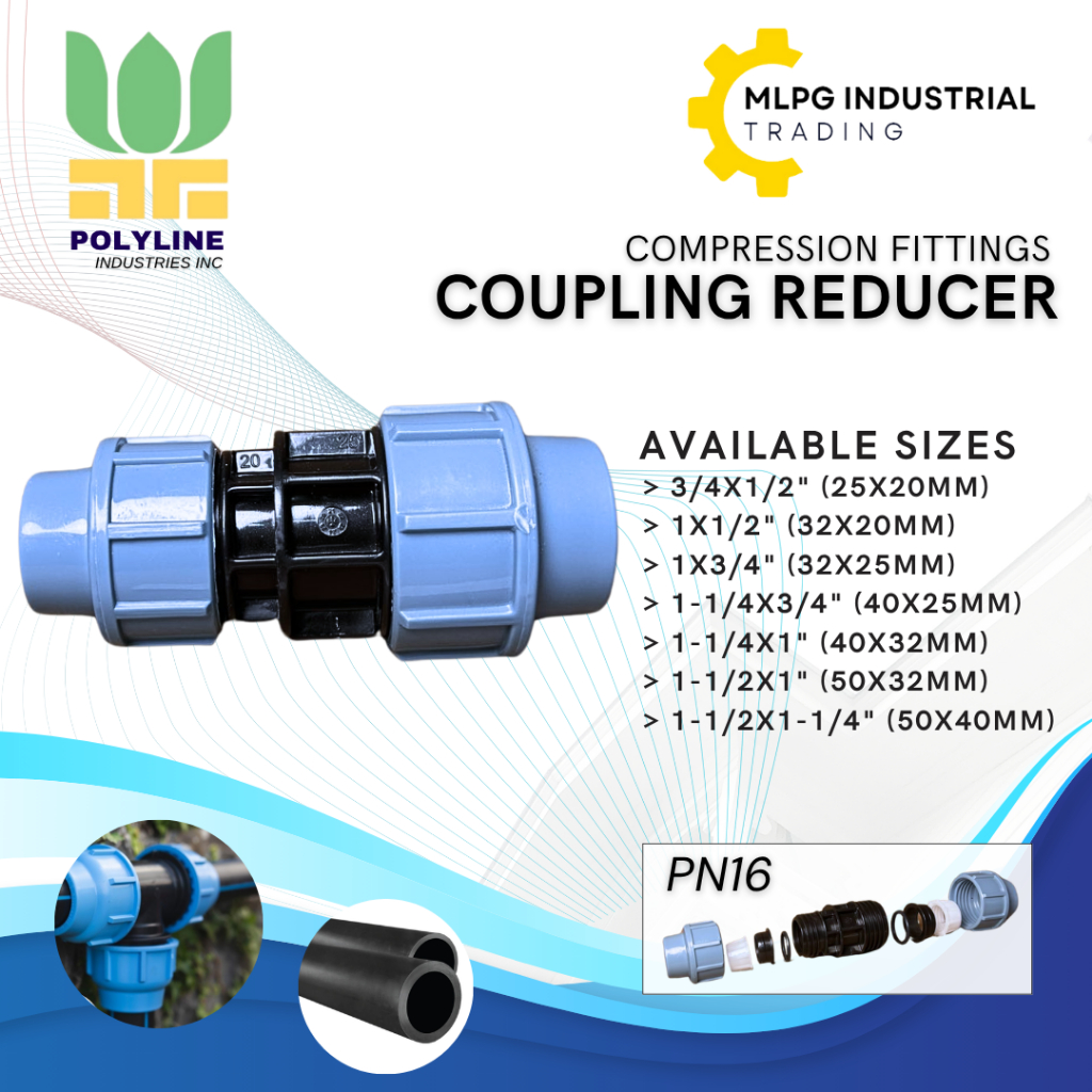 POLY HDPE Compression Fittings Coupling Reducer | High Quality | PN16 ...