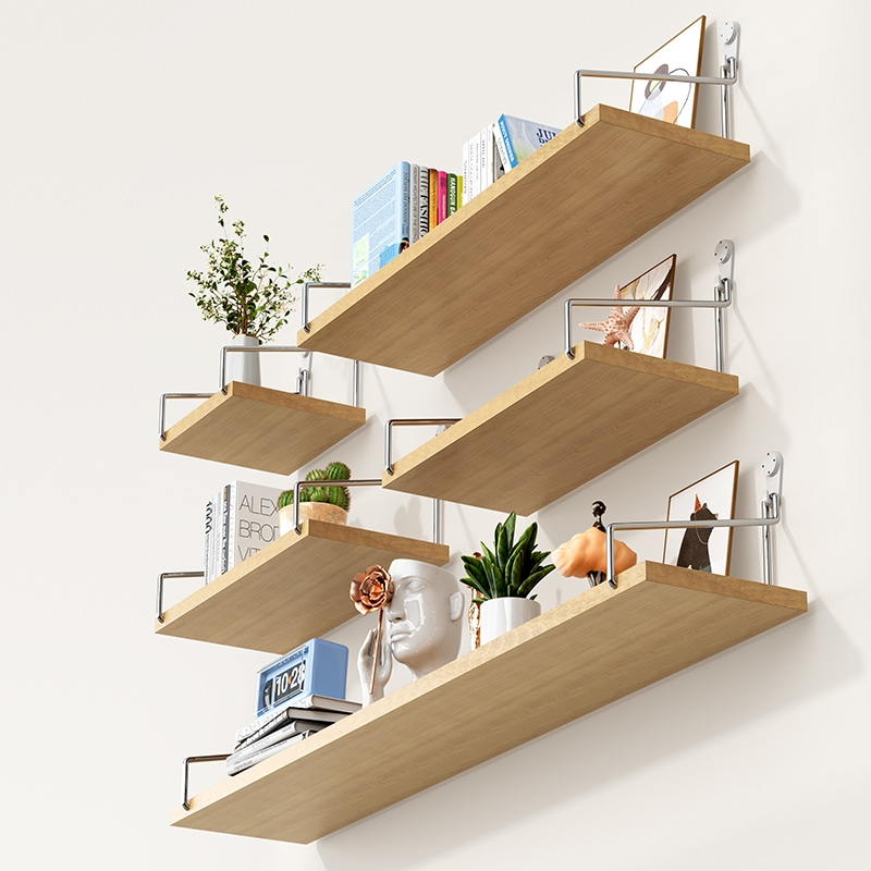 3 PCS Multi-functional Wall Shelf Set Wooden Hanging Shelf Space Saving ...