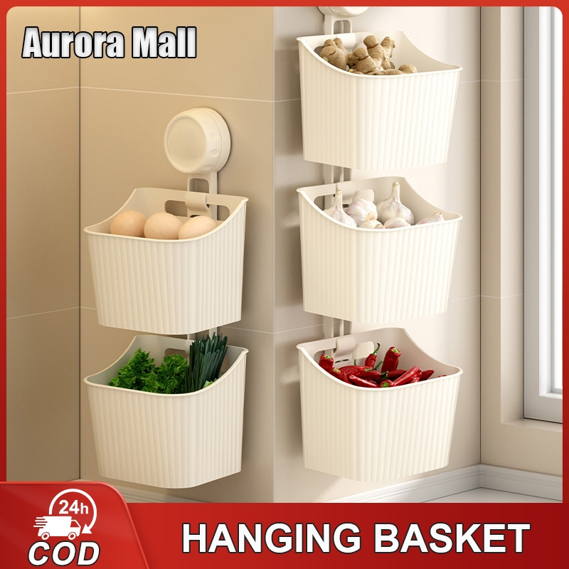 Aurora Storage Hanging Basket Organizer Wall Mounted Shelf Basket ...
