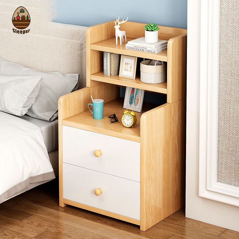 Modern Bedside Locker with Shelf Simple Bedroom Storage Cabinet Mini ...