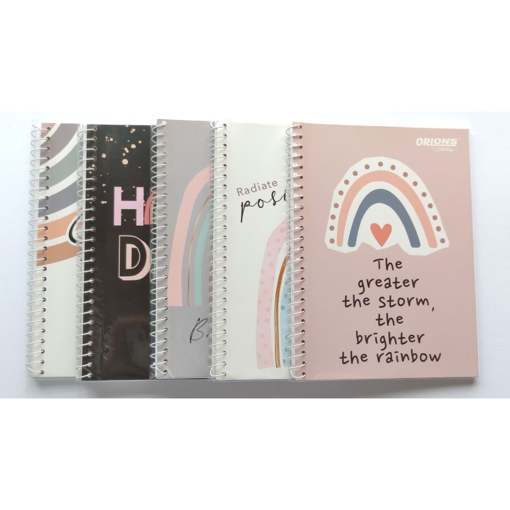 Orions Spiral Notebook Rainbow Quotes 14.92x20cm 80 Lvs With Plastic ...