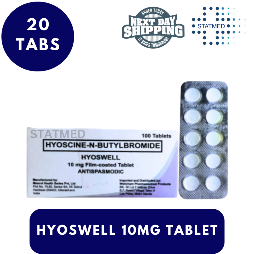 Hyoswell Hyoscine 10mg Tablet Buscopan Alternative l 20, 50 & 100 Tabs ...