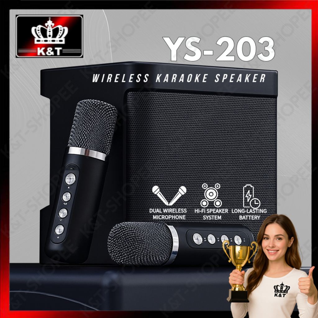 YS-203 3D karaoke stereo amplifier speaker wireless bluetooth dual ...