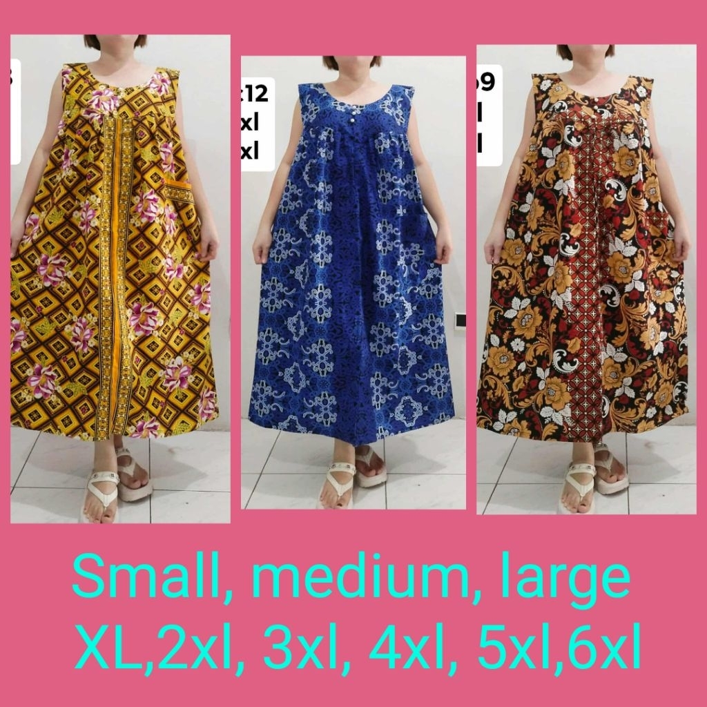 DASTER BATIK COTTON SLEEVELESS XL, 2XL, 3XL, 4XL, 5XL,6XL | Shopee ...