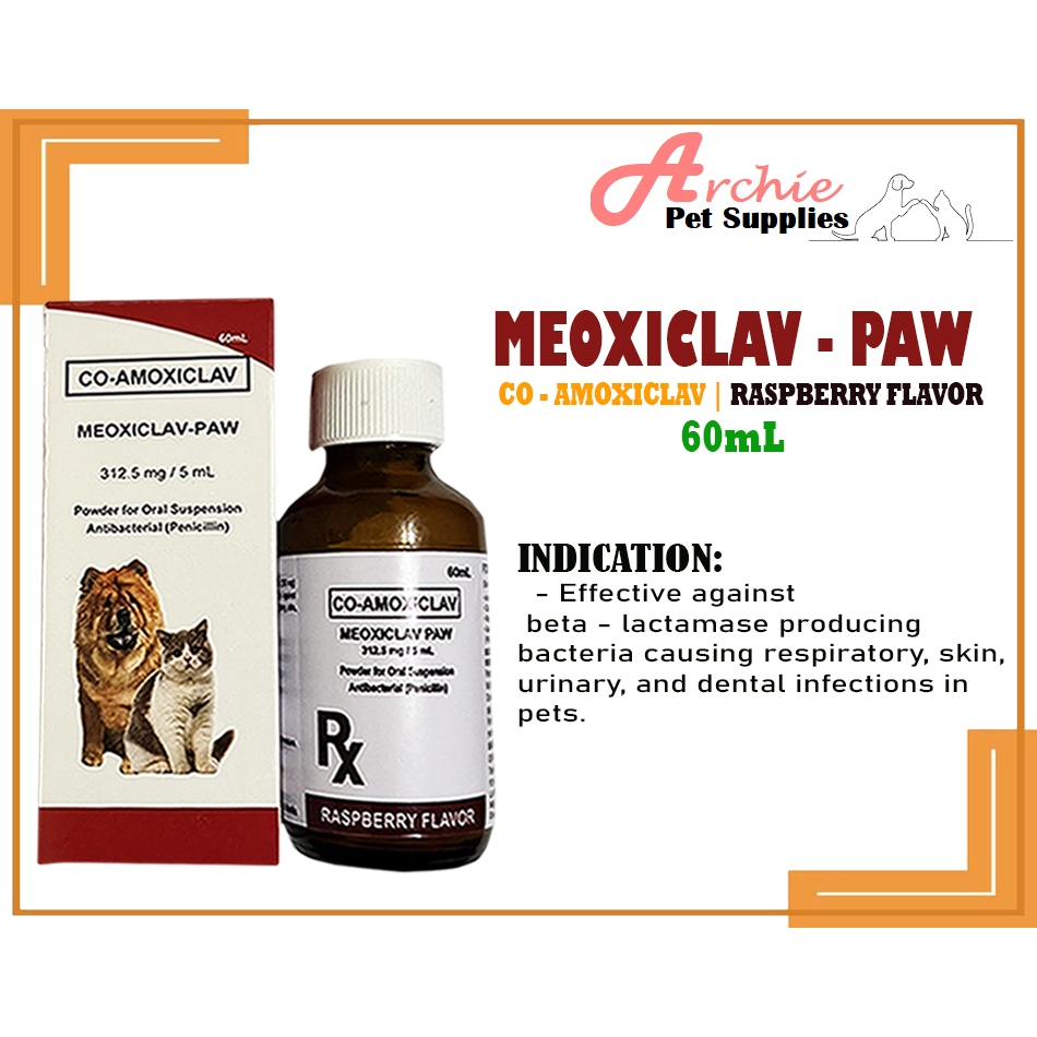 MEOXICLAV - PAW ( CO - AMOXICLAV ) For PETS | 60ml | Shopee Philippines