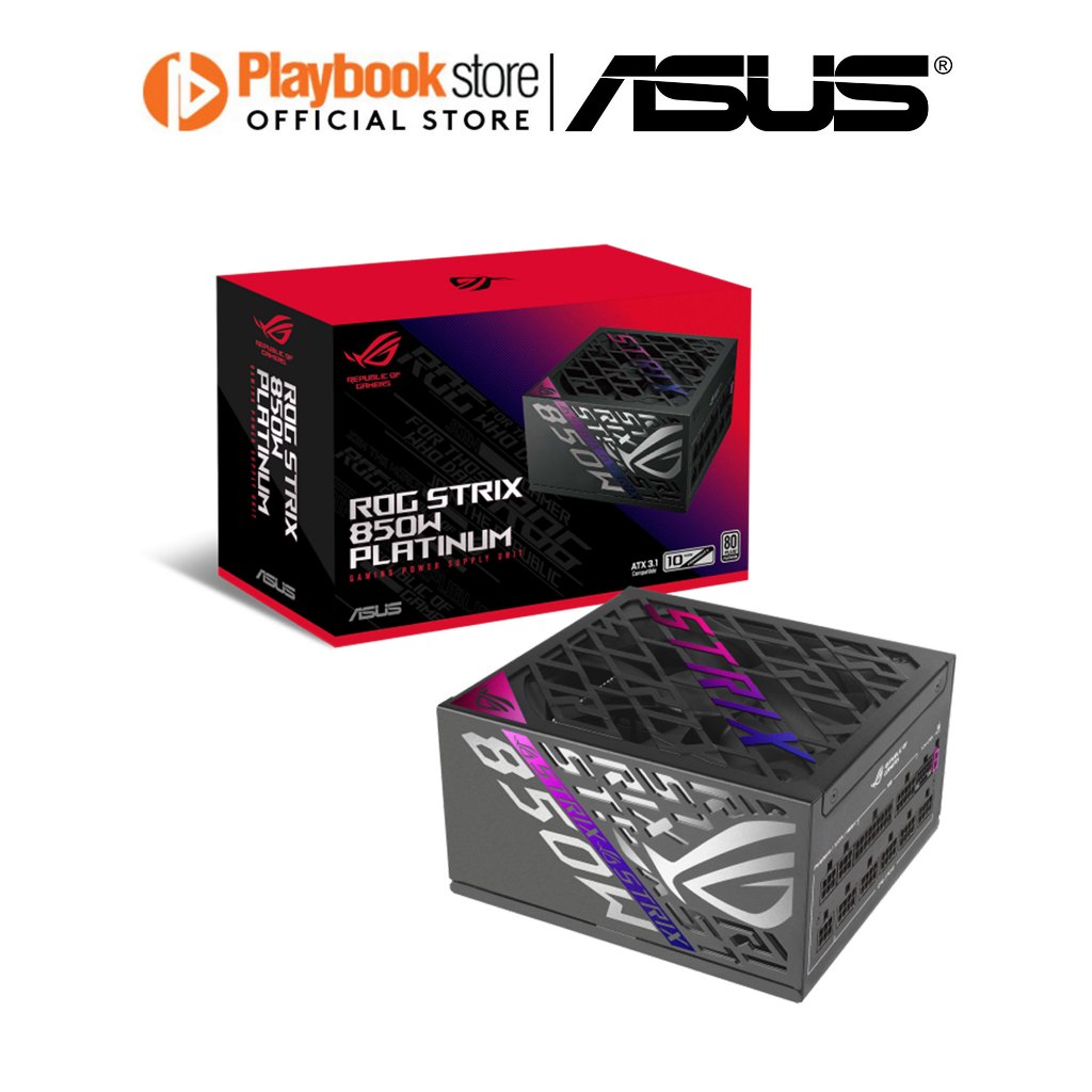 Asus ROG Strix 850W 80Plus Platinum Dual Ball Fan Bearing PSU Power ...