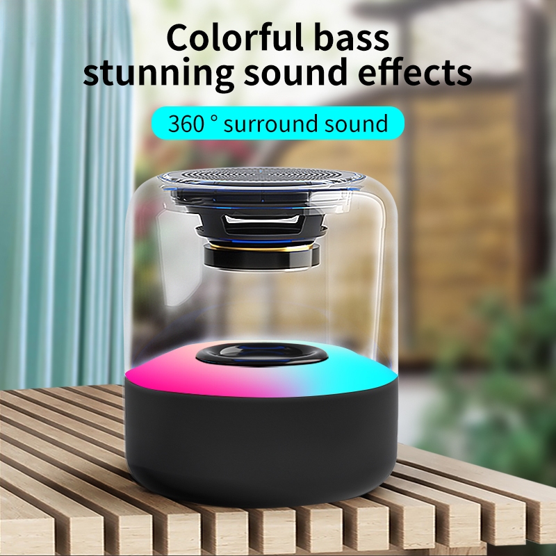 Wireless Bluetooth Speaker Mini Bass Stereo Surround Speaker with LED ...