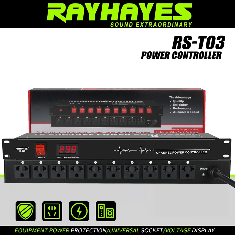RAYHAYES RS-T03 Power Sequence Controller Conditioner 10 outlet Rack ...