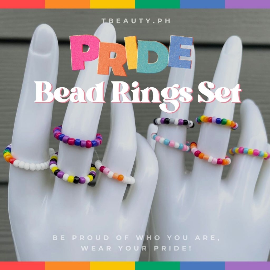Pride Beaded Rings Set – Aesthetic Rainbow Beads, 2.5 Inches for LGBTQ ...