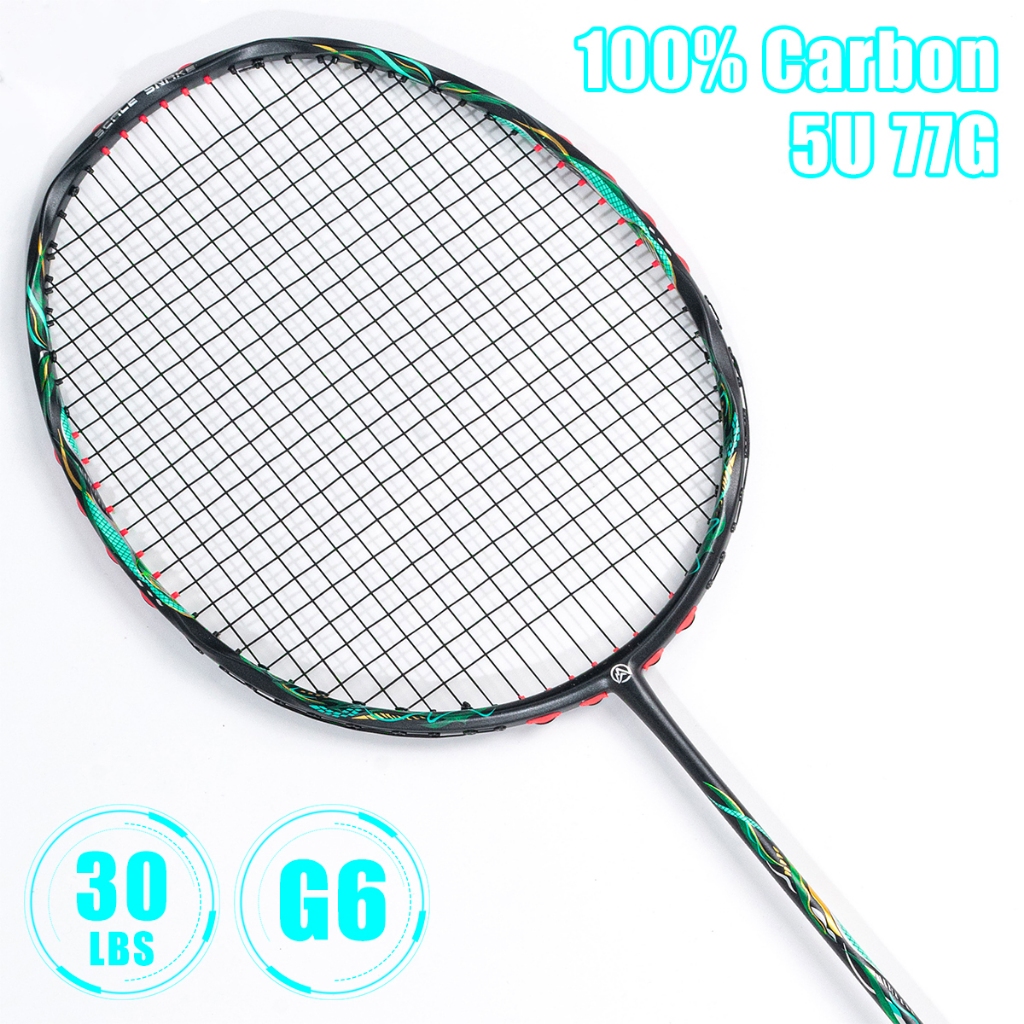 ALP V5 Snake 30LBS 5U G6 Wave Frame 100% Original Carbon Badminton ...