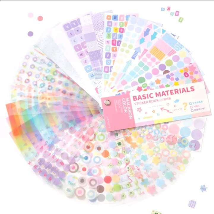 Molandi Basic Materials Sticker Book - 30 Sheets Coated Paper Hotsilver ...