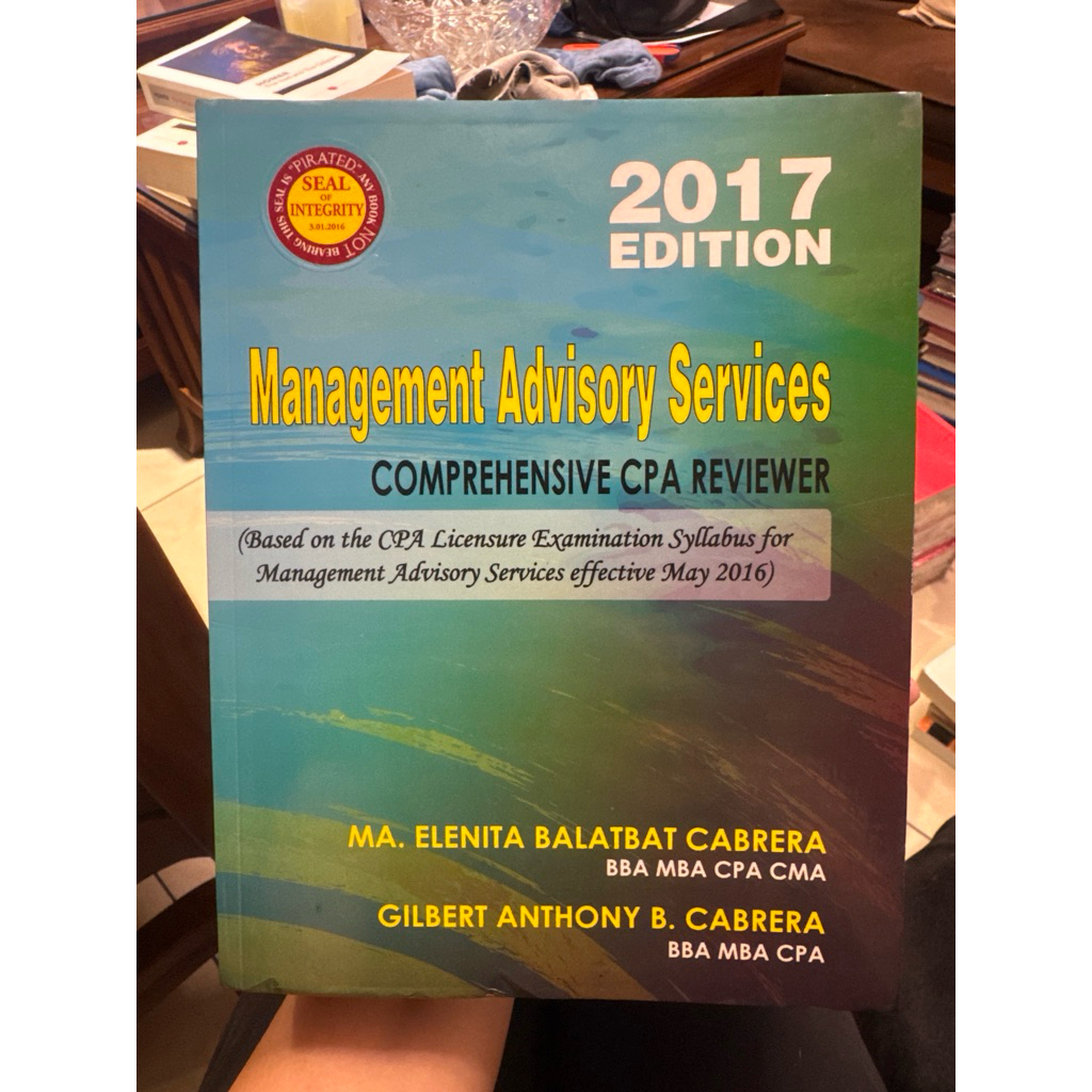 Management Advisory Services CPA Reviewer by Cabrera Original Authentic ...