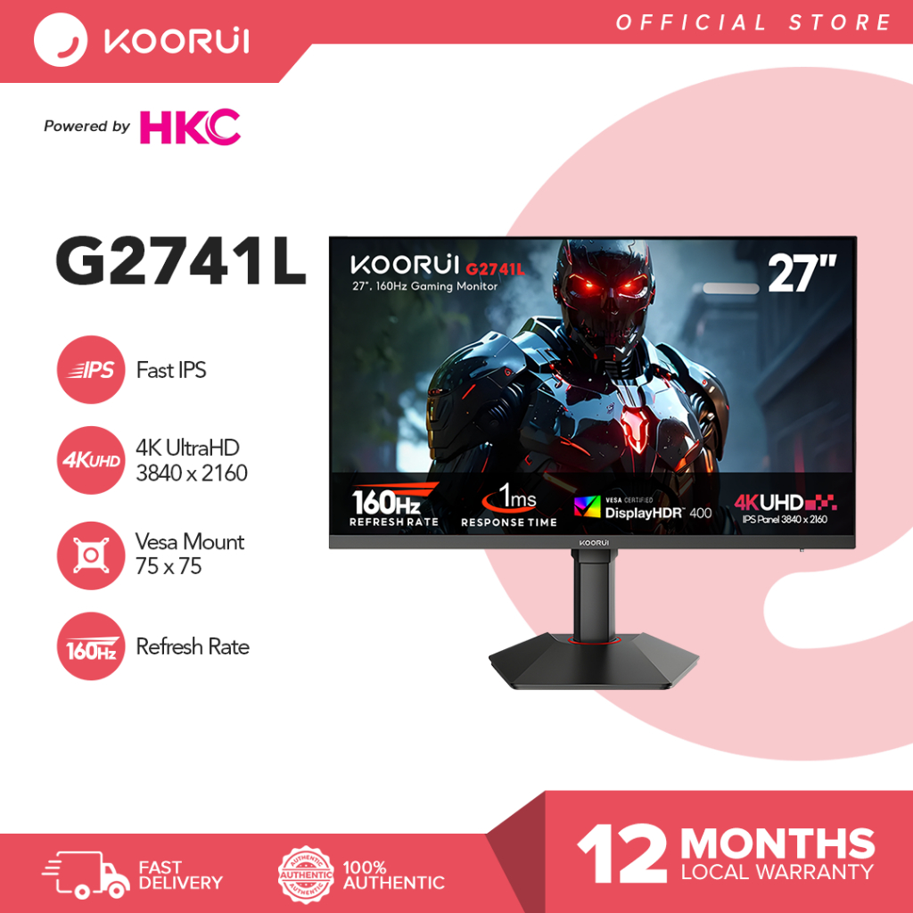 KOORUI G2741L (Powered by HKC) 27 Inch 4k UHD160HZ IPS 1ms refresh rate ...
