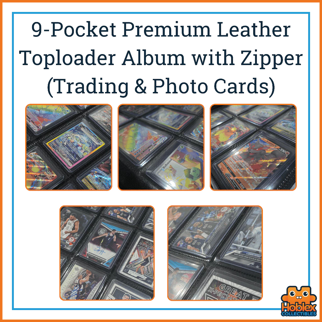 9-Pocket Premium Leather Toploader Album Binder (NBA, Pokemon ...