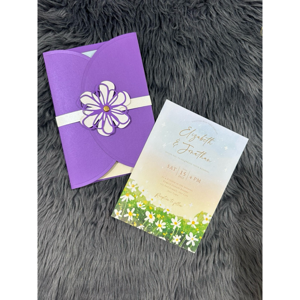 Flower Half Moon Two Fold Invitation Cover Only (5r size - 5x7 inches ...