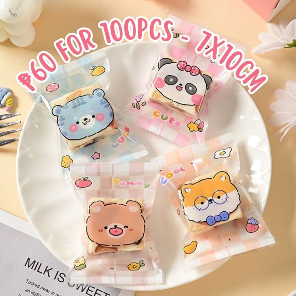 FP3236 (100pcs) 7x10 CM Panda Fox Bear Cookie Bag Plastic for Sealing ...