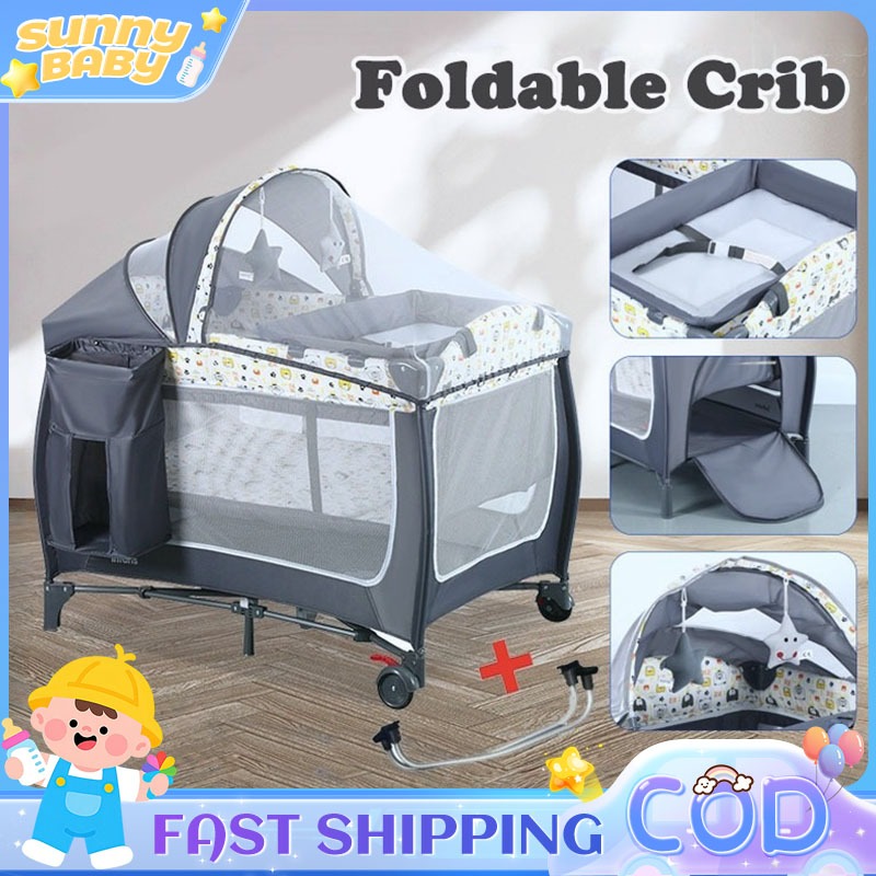 Rocking Baby Crib Portable Crib For Baby Foldable Baby Bed with Diaper ...