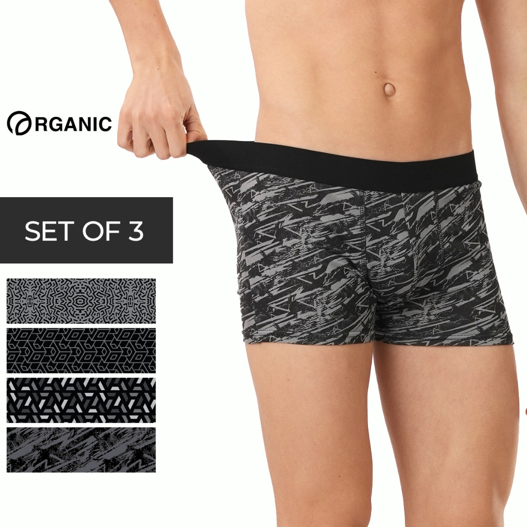 Organic Men's Printed Boxer Brief Set of 3 Random boxer short for men ...