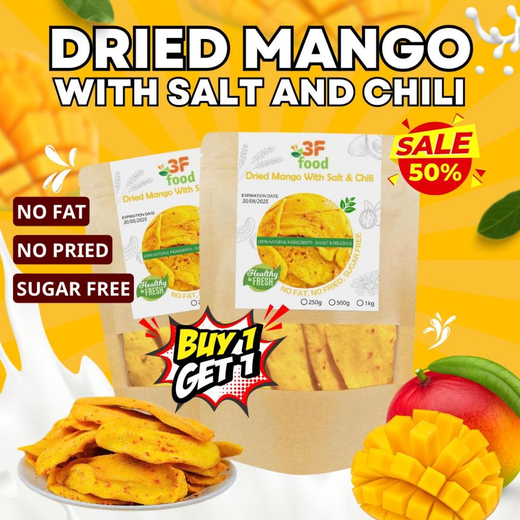 【Buy 1 Take 1】DRIED MANGO WITH SALT AND CHILI of 3F Dried Mango Salt ...