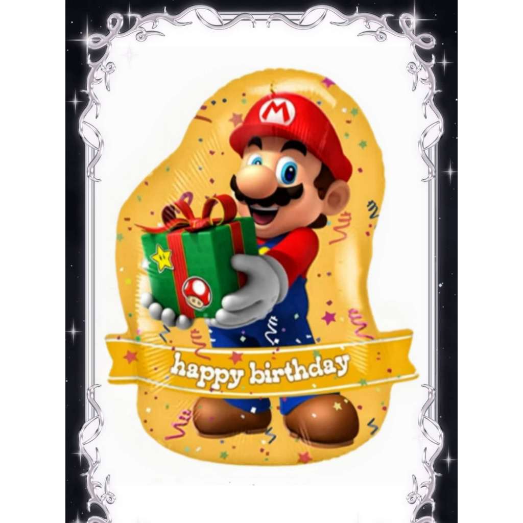 Mario Ribbon Gift 26 inches game Super Mario happy birthday party ...