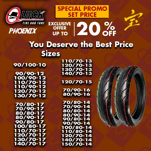 Quick Tire Phoenix Promo Set price by Takara Tires(Free Sealant, Free ...
