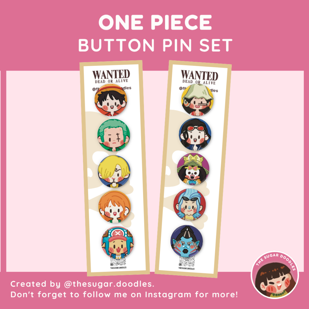 One Piece Button Pins Set | Shopee Philippines