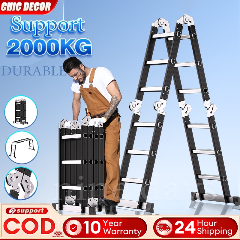 Ladder Foldable Heavy Duty Step Ladder 3.7/4.7/5.7M Folding ...