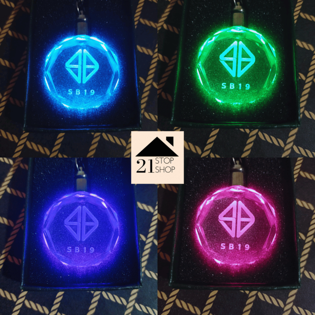 21SHOP Crystal SB19 LED Keychains comes with battery and box w/ foam ...