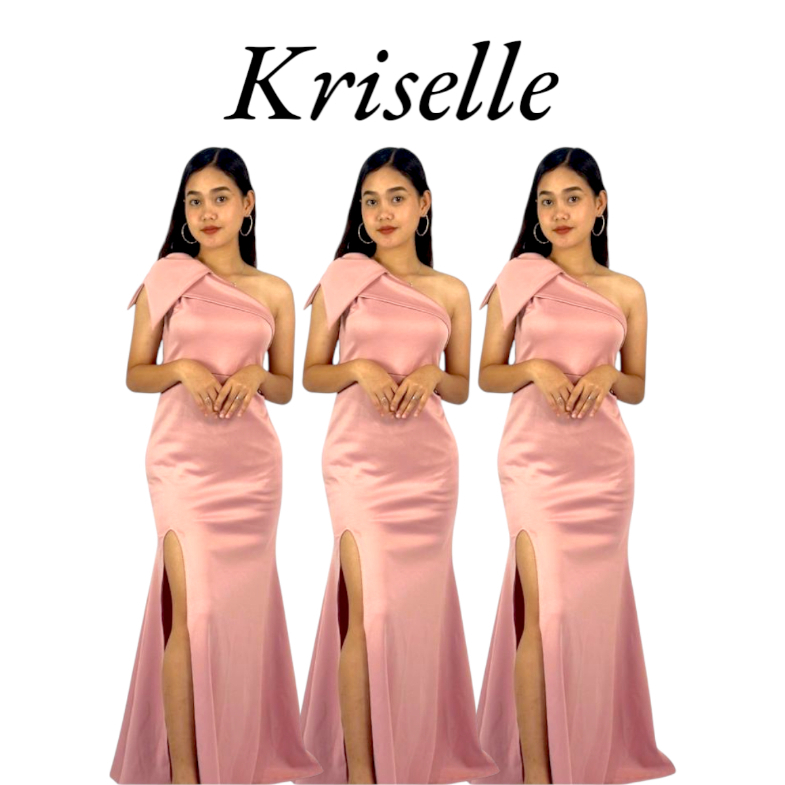 KRISELLE DRESS ONE-SIDED STYLE W/SLIIT NEOPRENE SPANDEX | Shopee ...