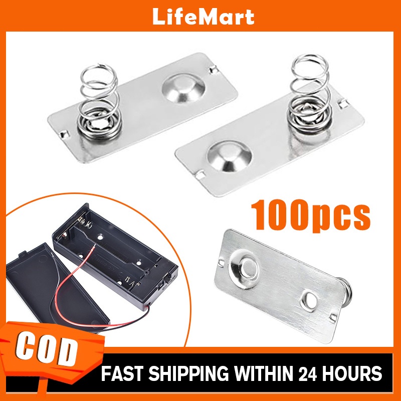 100Pcs Battery Spring Contact Plate Battery Positive Negative ...