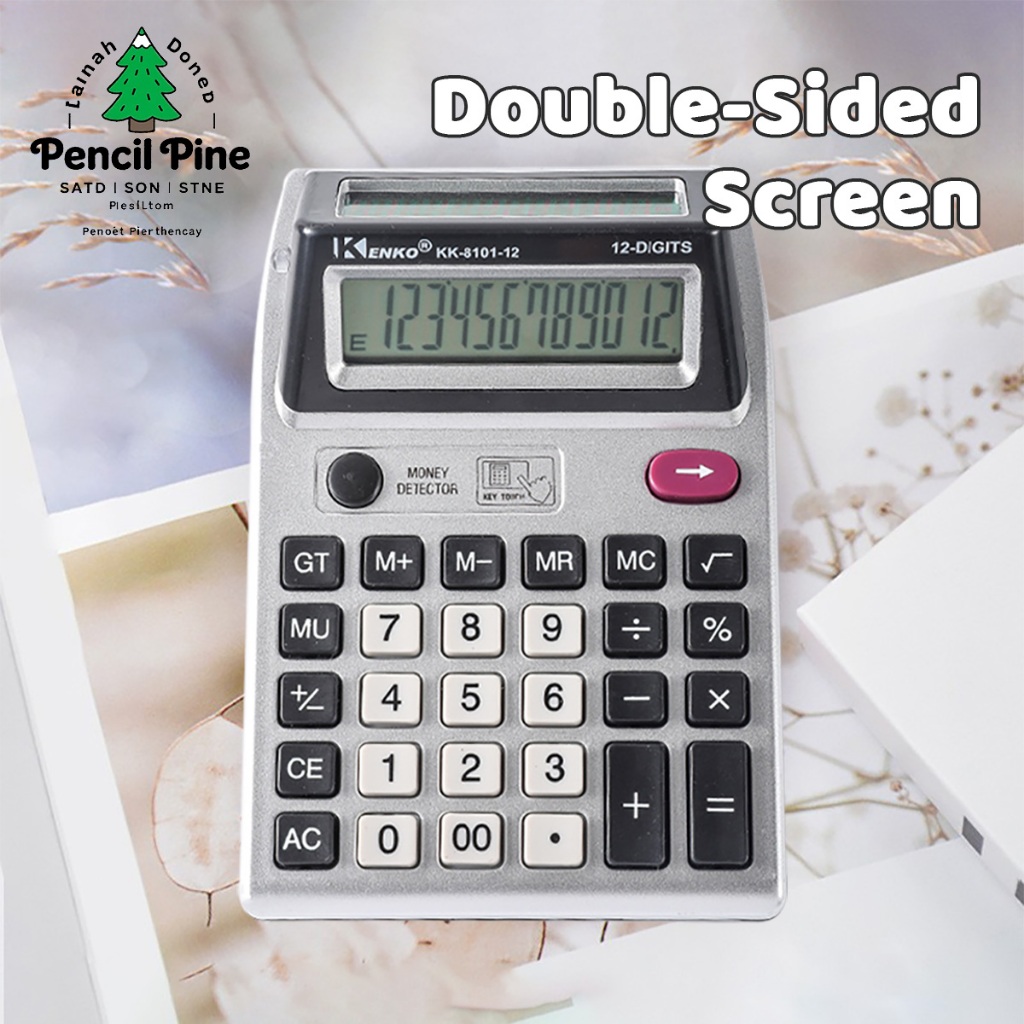 【Dual Display Calculator 】KENKO 12 Digits Large LCD Display Calculator ...