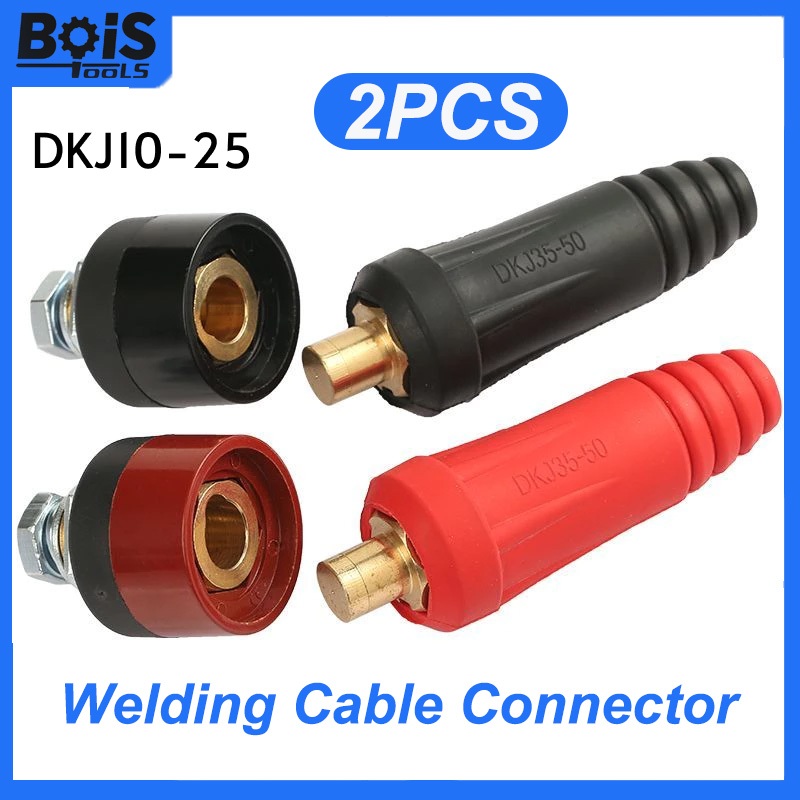COD 2PCS DKJ10-25 Heavy Duty Welding Cable Connector Quick Fitting Male ...