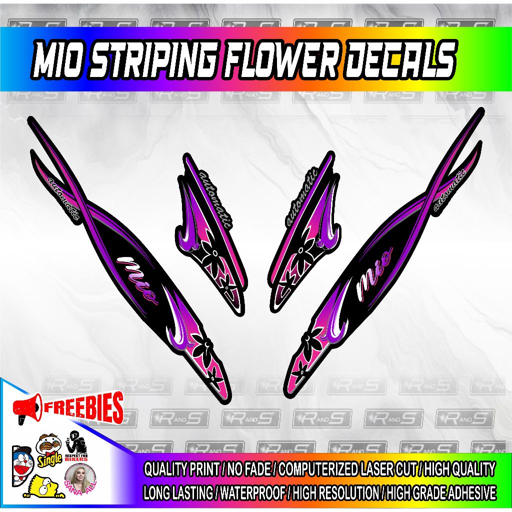 MIO SPORTY FLOWER DECALS HD PRINT (MORE COLORS AVAILABLE) | Shopee ...