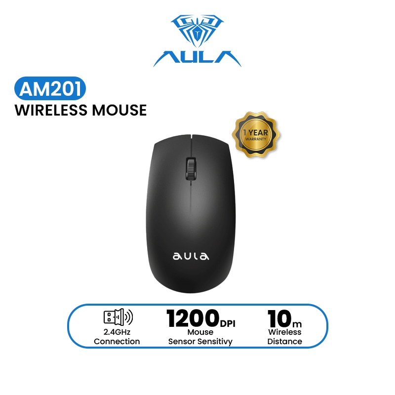 AULA AM201 Wireless Mouse 2.4G/USB With 1200DPI Support for Office ...