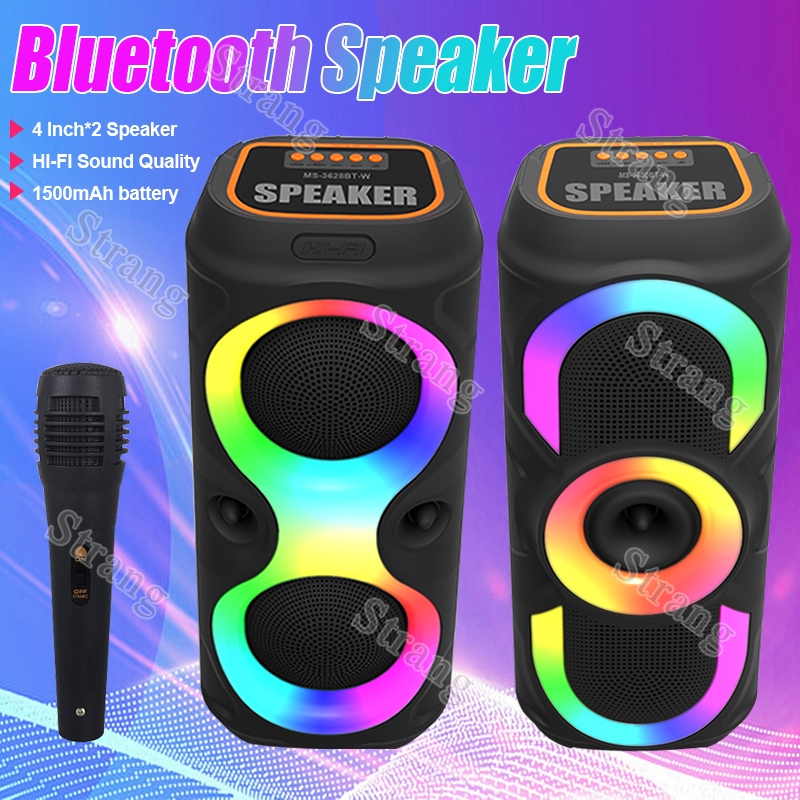 Powerful Portable Outdoor Subwoofer Bluetooth Speaker With Mic