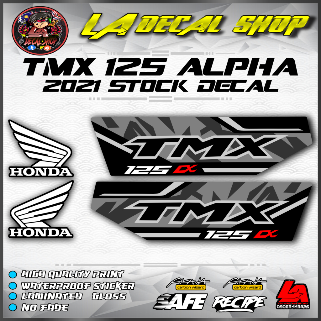 tmx 125 alpha 2021 stock sticker (halfsize engine cover) custom design ...