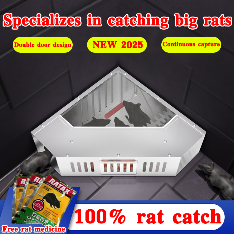 100% rat catch Mouse Trap Continuous capture Double door design ...