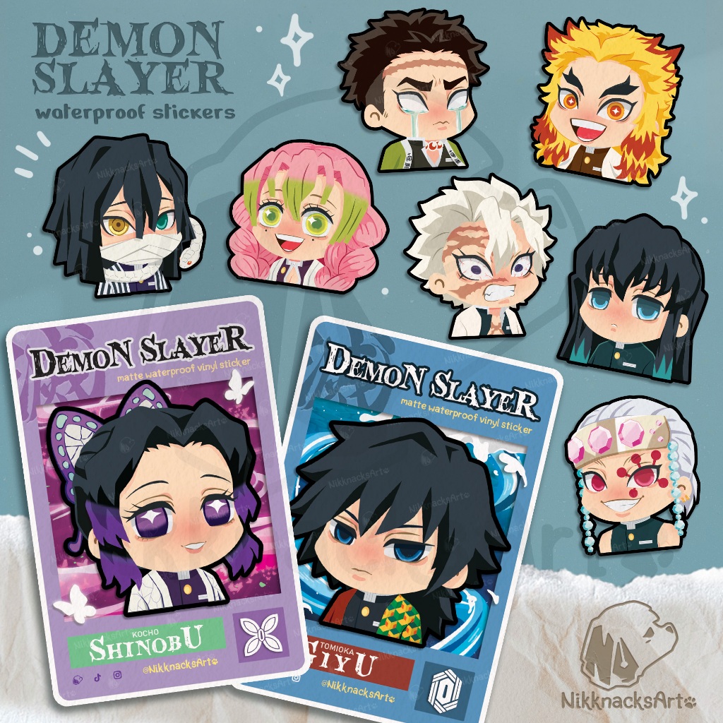 Demon Slayer Sticker 2- Waterproof & Weatherproof Vinyl Stickers- Cute ...