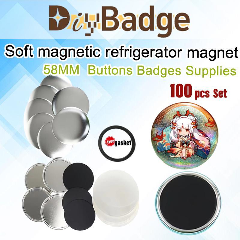 100Pcs 58mm Refrigerator Magnet Soft magnetic DIY Badge Button Blank ...