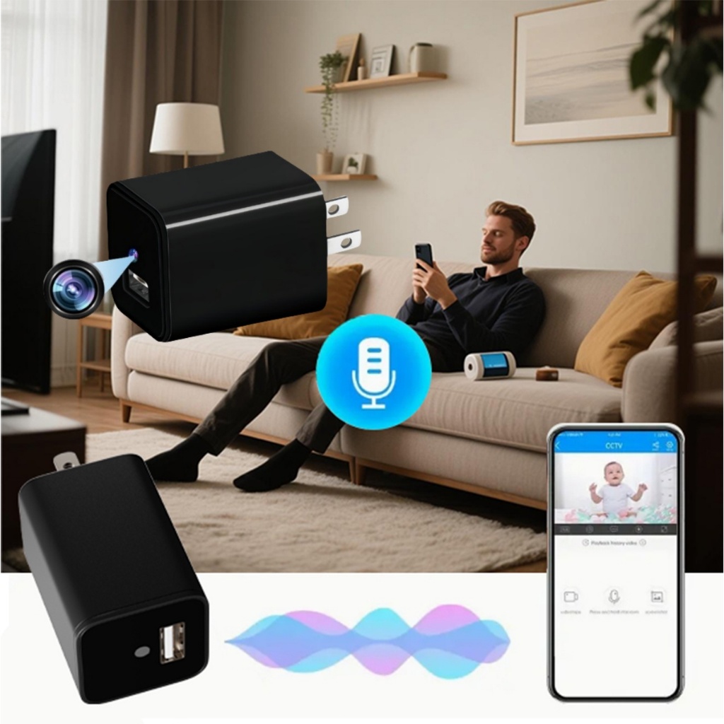 Wall Socket Camera Mini 1080P HD - WiFi Pet & Child Monitor, Motion ...
