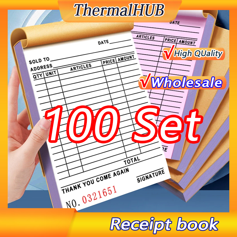 100Set Carbonized Resibo Receipt Wholesale With Carbon Paper Duplicate ...