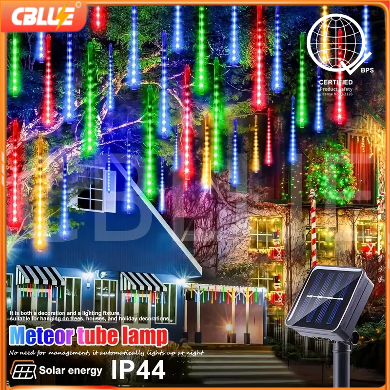 CBLUE Solar Meteor Shower Rain String Lights Christmas 30/45CM Outdoor ...