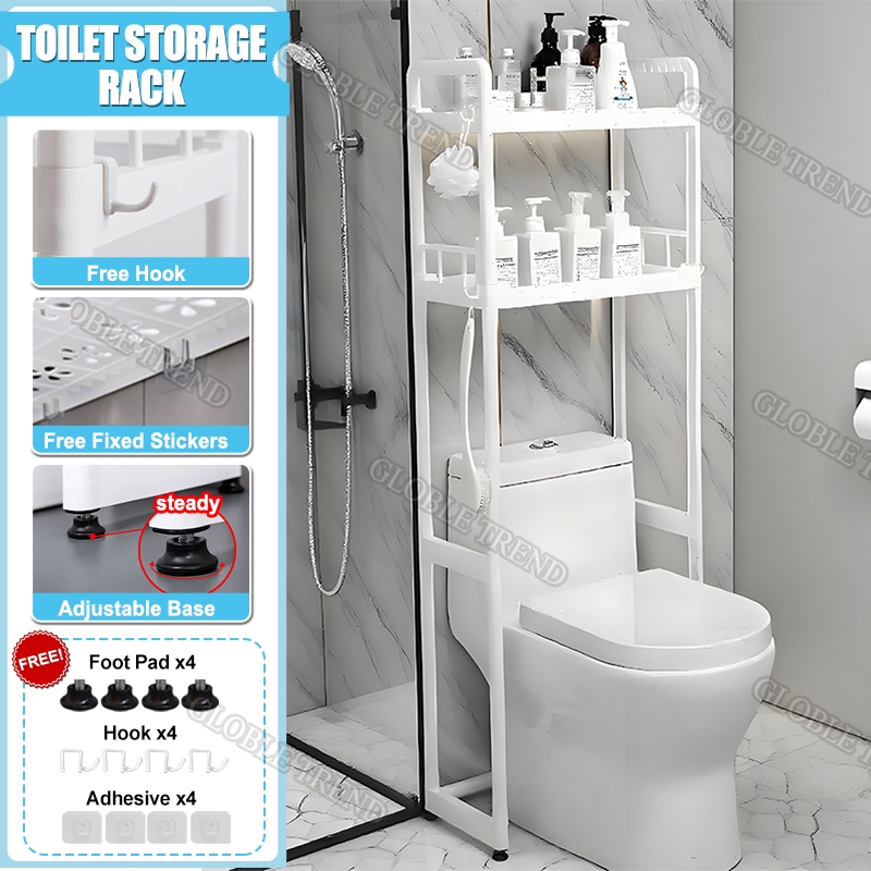 2/3-Tier Bathroom Organizer Rack Toilet Rack Bathroom Space Saver Rack ...