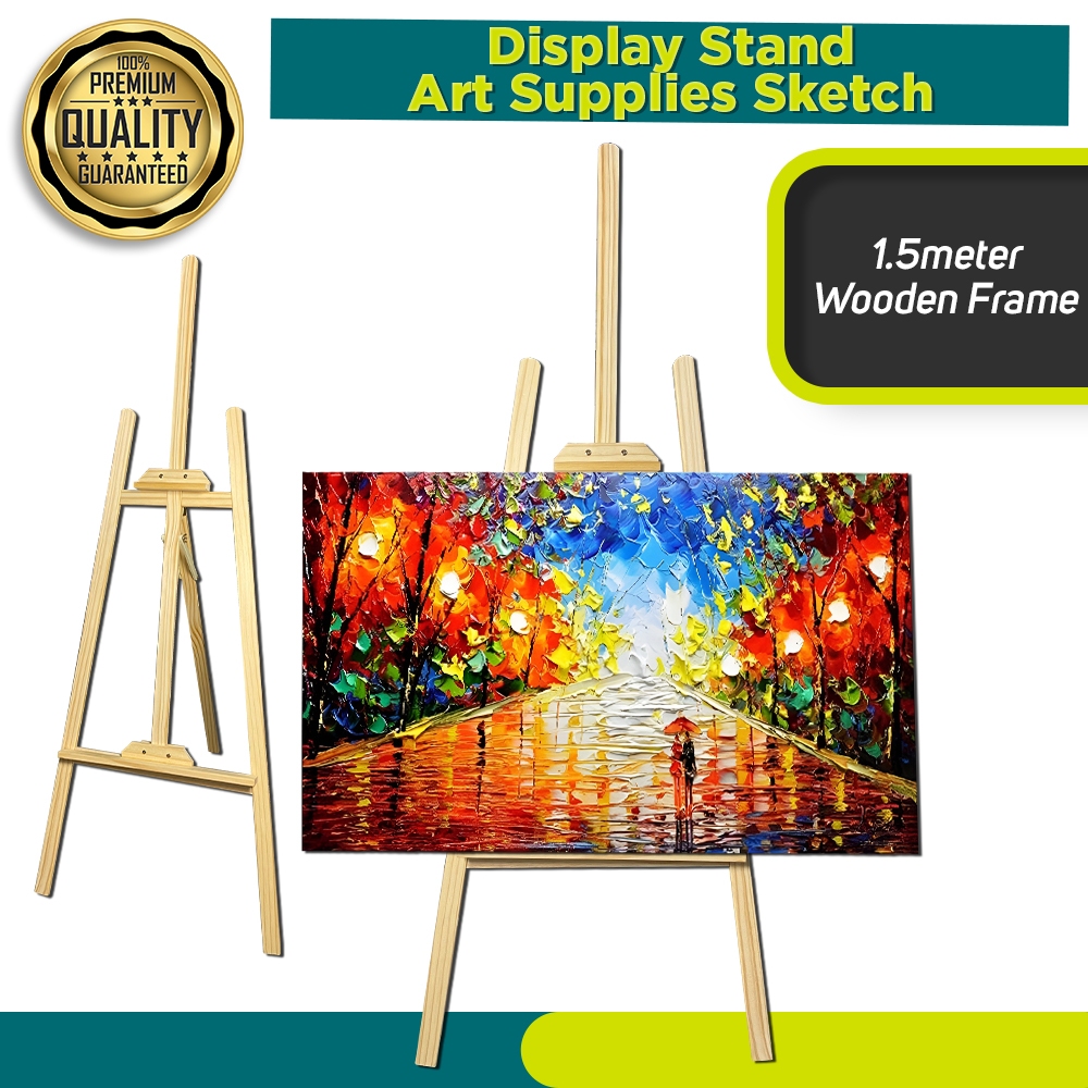 Wooden 1.5m Easel Stand for Art Display and Sketching Supplies | Shopee ...