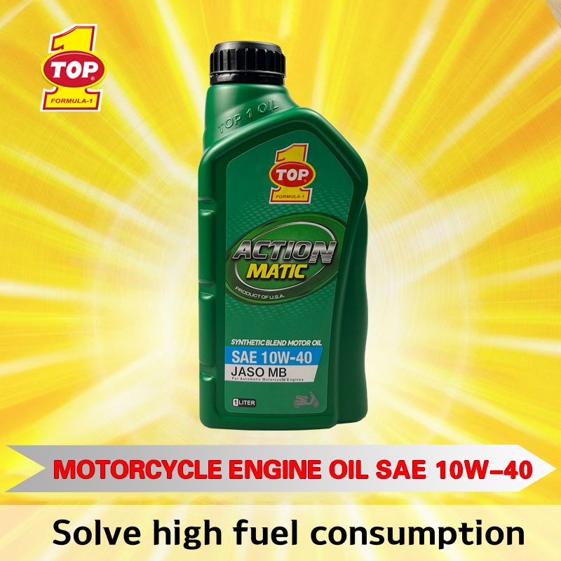 TOP 1 Engine Oil Action Matic 4T (1Liter) 10W-40 Synthetic Blend Motor ...