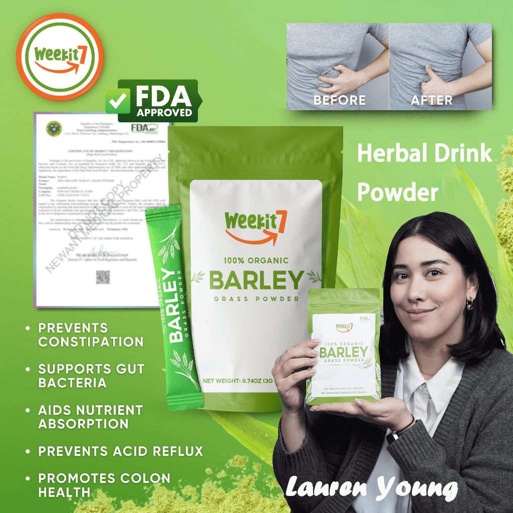 FDA Weekit7 Pure Barley Grass Juice Powder,Organic Herbal Tea,Beauty ...