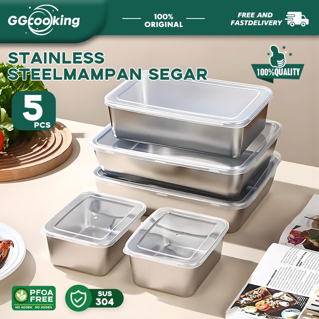 Stainless Steel Food Container Storage Box Tray Stainless Lunch Box ...