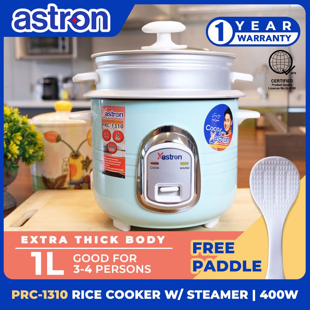 Astron PRC1310 Rice Cooker with Steamer - 1L | Aesthetic | Ideal for 3 ...