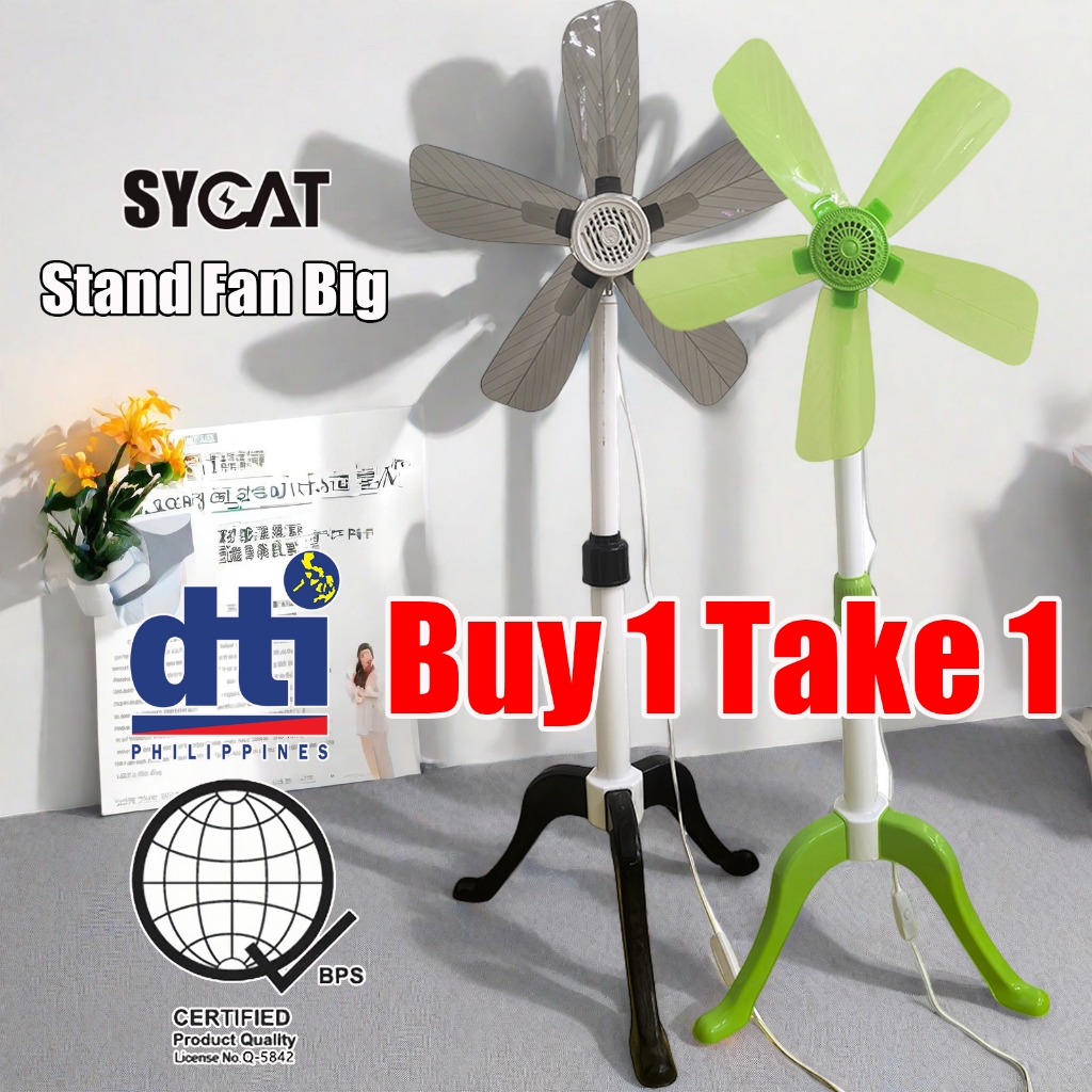 SYCAT ML-J680-5 23W Blades Electric Stand Fan Clip Floor Cooling Portale  Big Fan